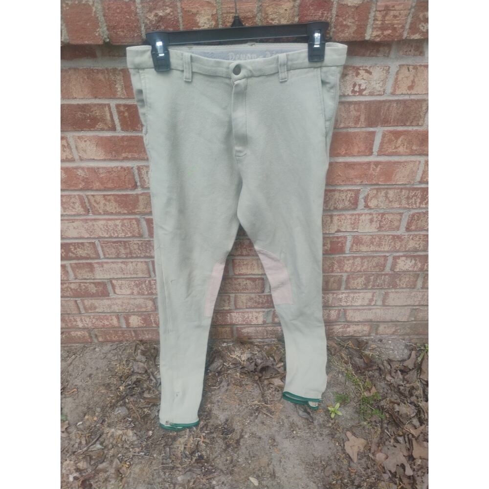 Devon-Aire Men's 32L Horse Riding Breeches Knee Patch Equestrian Pants Barn Cow